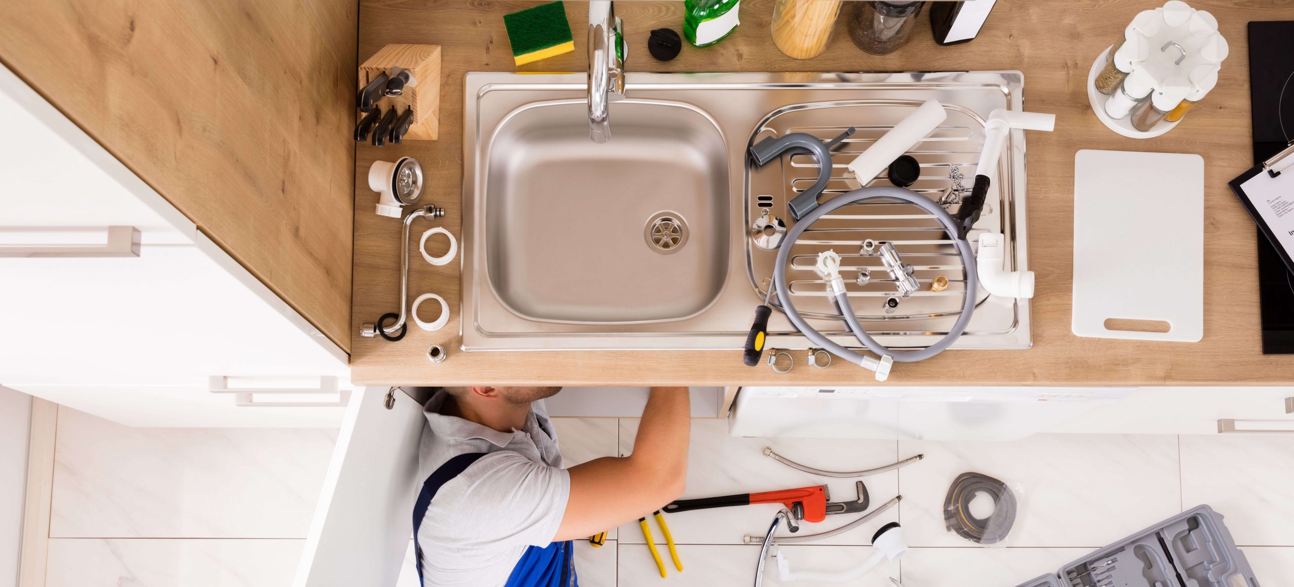 Plumb a Kitchen Sink With Disposal and Dishwasher 1